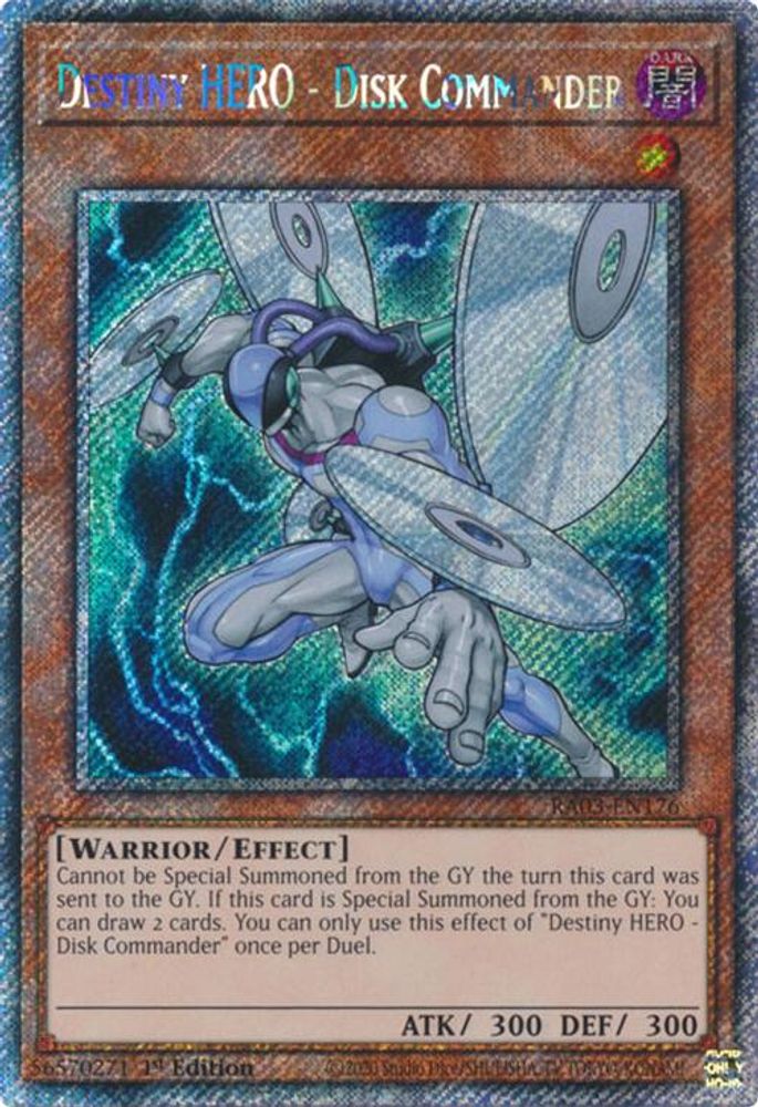 [PLATINUM RARE] Destiny HERO - Disk Commander (Platinum Secret Rare) - (RA03-EN176) - 1st Edition