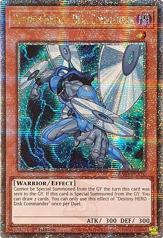 [QUARTER CENTURY RARE] Destiny HERO - Disk Commander (Quarter Century Secret Rare) - (RA03-EN176) - 1st Edition