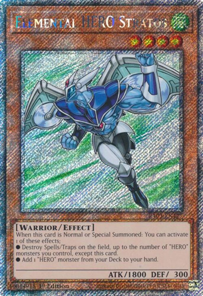 [PLATINUM RARE] Elemental HERO Stratos (Platinum Secret Rare) - (RA03-EN177) - 1st Edition