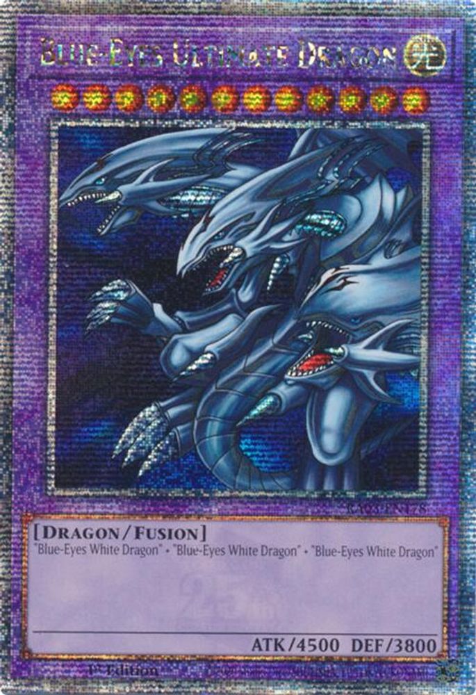 [QUARTER CENTURY RARE] Blue-Eyes Ultimate Dragon (Quarter Century Secret Rare) - (RA03-EN178) - 1st Edition