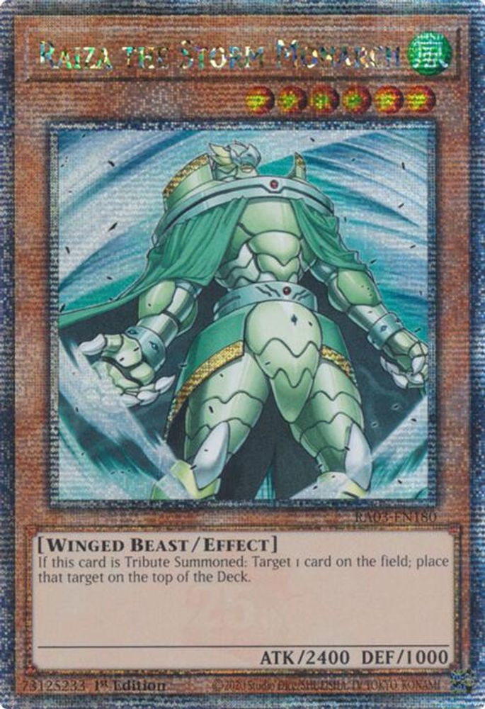 [QUARTER CENTURY RARE] Raiza the Storm Monarch (Quarter Century Secret Rare) - (RA03-EN180) - 1st Edition
