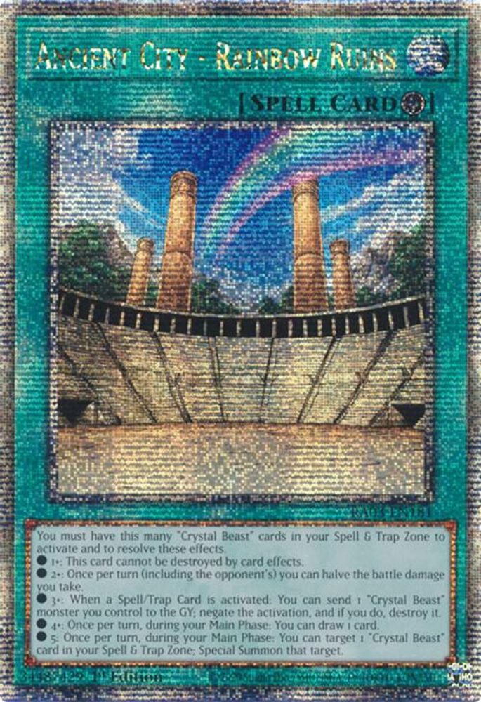 [QUARTER CENTURY RARE] Ancient City - Rainbow Ruins (Quarter Century Secret Rare) - (RA03-EN181) - 1st Edition