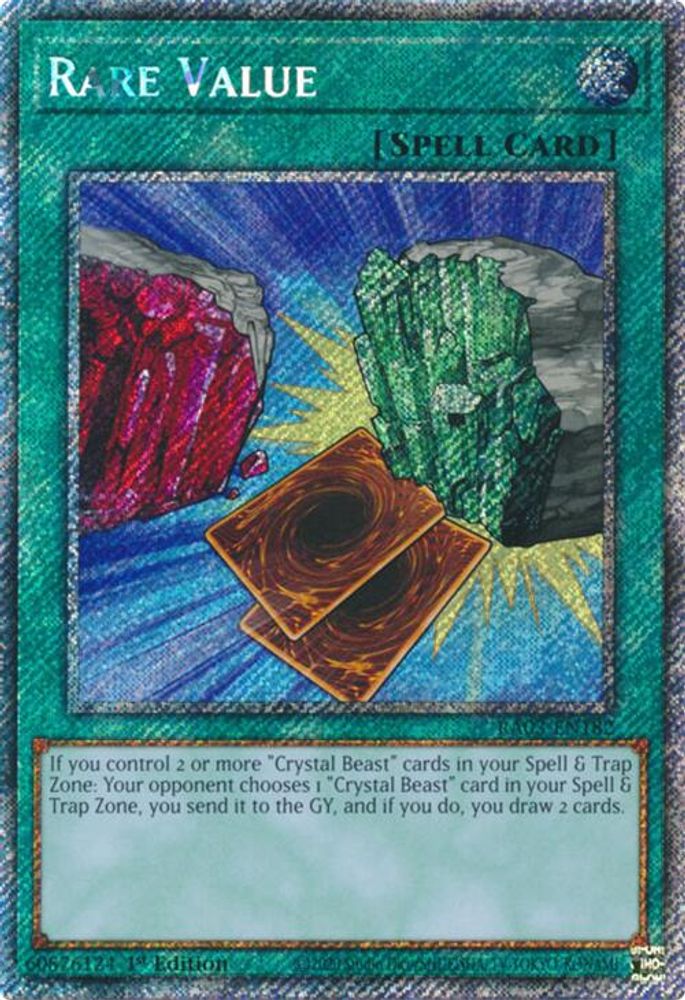 [PLATINUM RARE] Rare Value (Platinum Secret Rare) - (RA03-EN182) - 1st Edition