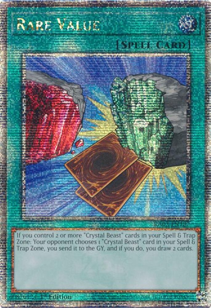 [QUARTER CENTURY RARE] Rare Value (Quarter Century Secret Rare) - (RA03-EN182) - 1st Edition
