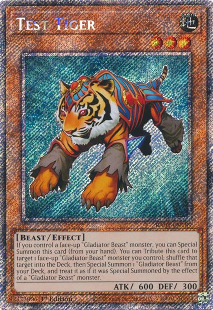 [PLATINUM RARE] Test Tiger (Platinum Secret Rare) - (RA03-EN189) - 1st Edition