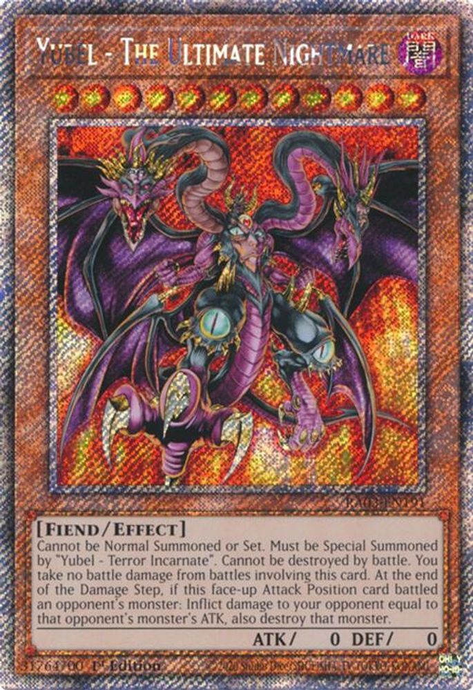 [PLATINUM RARE] Yubel - The Ultimate Nightmare (Platinum Secret Rare) - (RA03-EN191) - 1st Edition