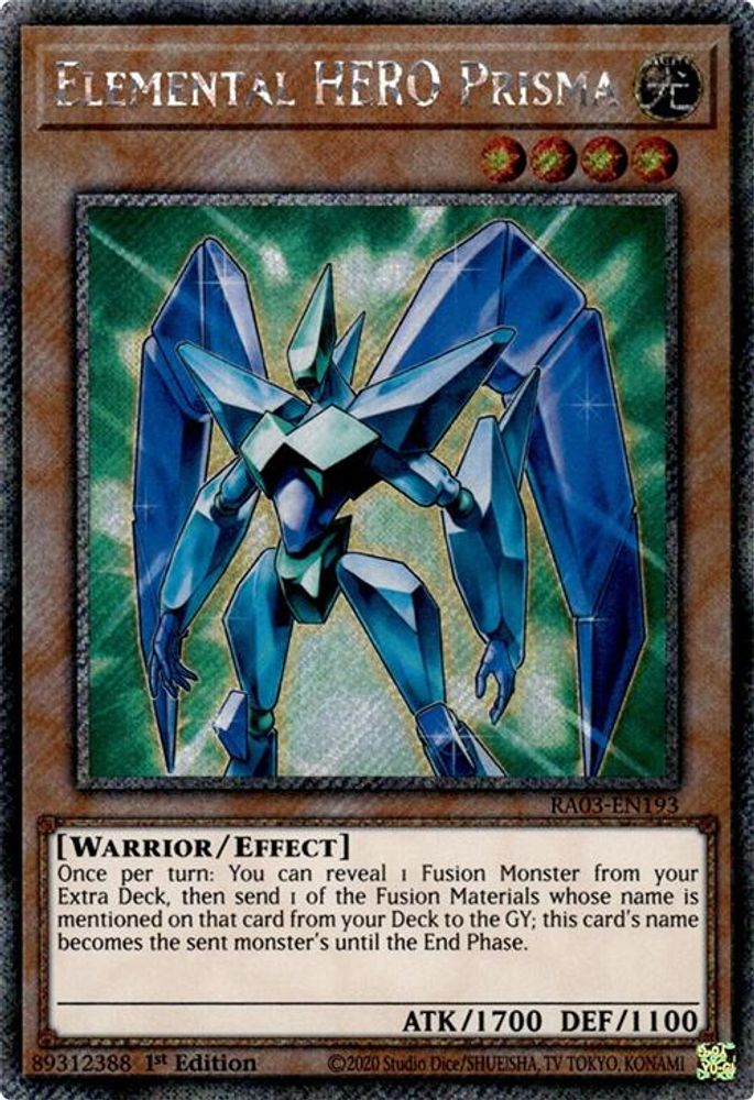 [PLATINUM RARE] Elemental HERO Prisma (Platinum Secret Rare) - (RA03-EN193) - 1st Edition
