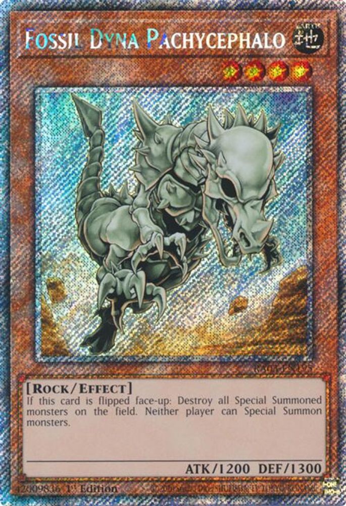 [PLATINUM RARE] Fossil Dyna Pachycephalo (Platinum Secret Rare) - (RA03-EN195) - 1st Edition