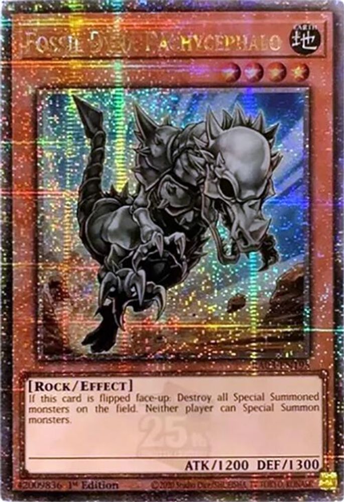 [QUARTER CENTURY RARE] Fossil Dyna Pachycephalo (Quarter Century Secret Rare) - (RA03-EN195) - 1st Edition