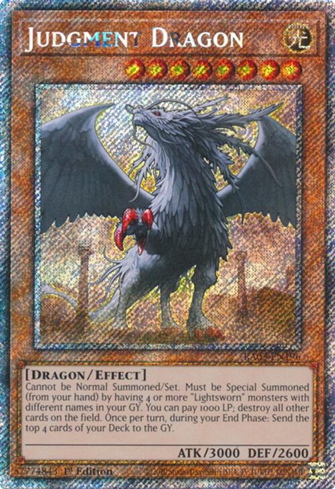 [PLATINUM RARE] Judgment Dragon (Platinum Secret Rare) - (RA03-EN196) - 1st Edition