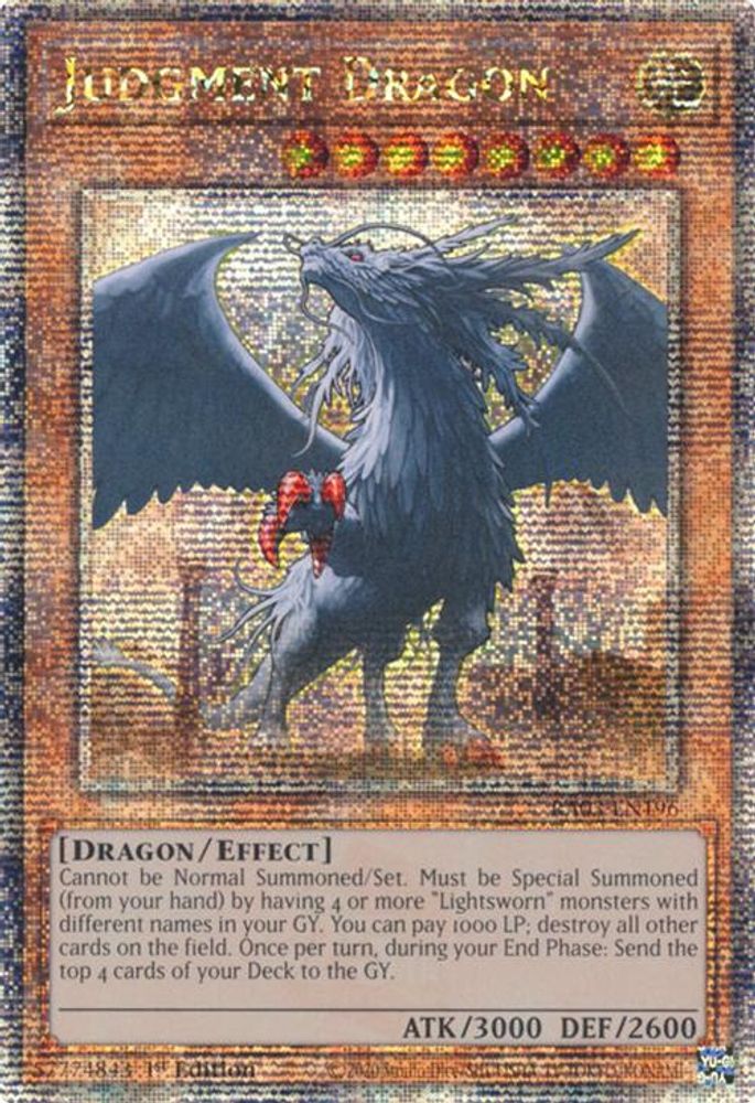 [QUARTER CENTURY RARE] Judgment Dragon (Quarter Century Secret Rare) - (RA03-EN196) - 1st Edition