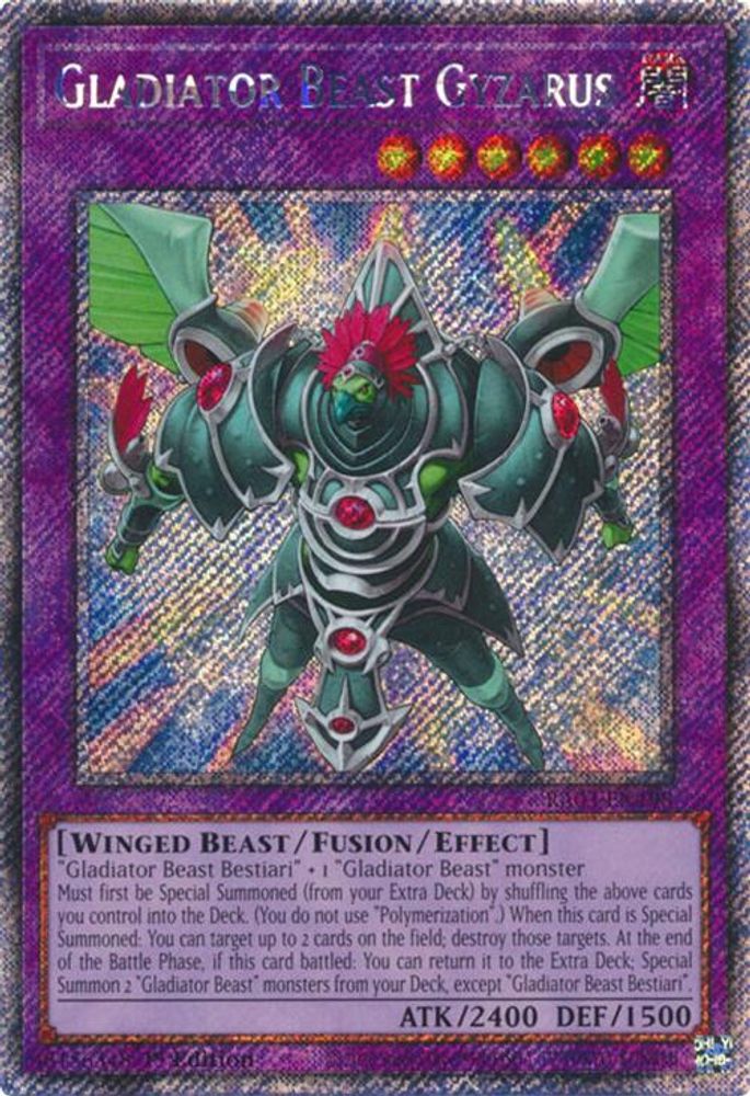 [PLATINUM RARE] Gladiator Beast Gyzarus (Platinum Secret Rare) - (RA03-EN198) - 1st Edition