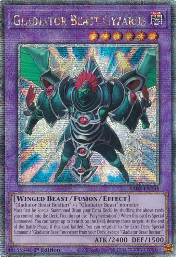 [QUARTER CENTURY RARE] Gladiator Beast Gyzarus (Quarter Century Secret Rare) - (RA03-EN198) - 1st Edition