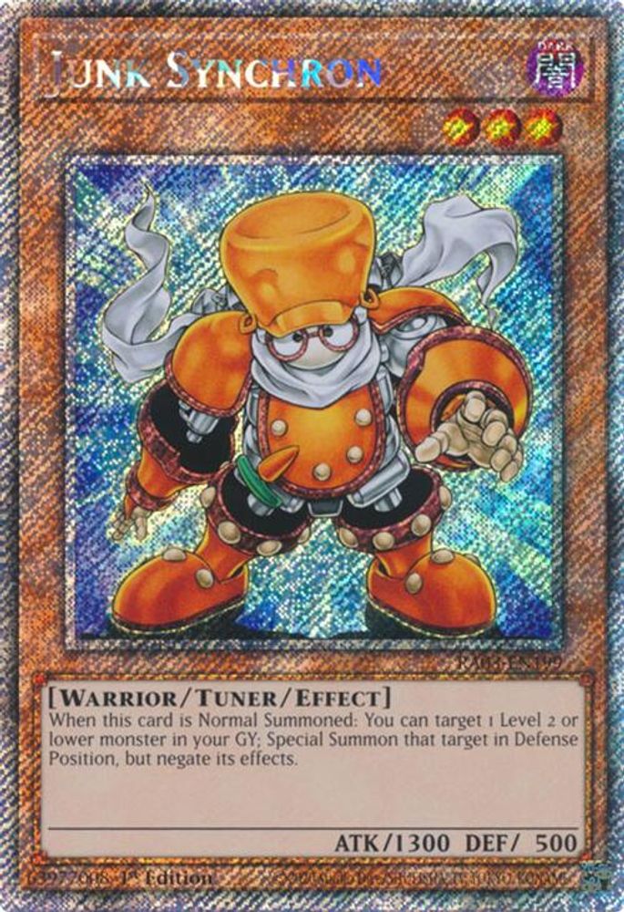 [PLATINUM RARE] Junk Synchron (Platinum Secret Rare) - (RA03-EN199) - 1st Edition