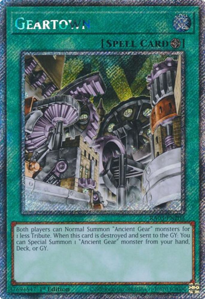 [PLATINUM RARE] Geartown (Platinum Secret Rare) - (RA03-EN203) - 1st Edition