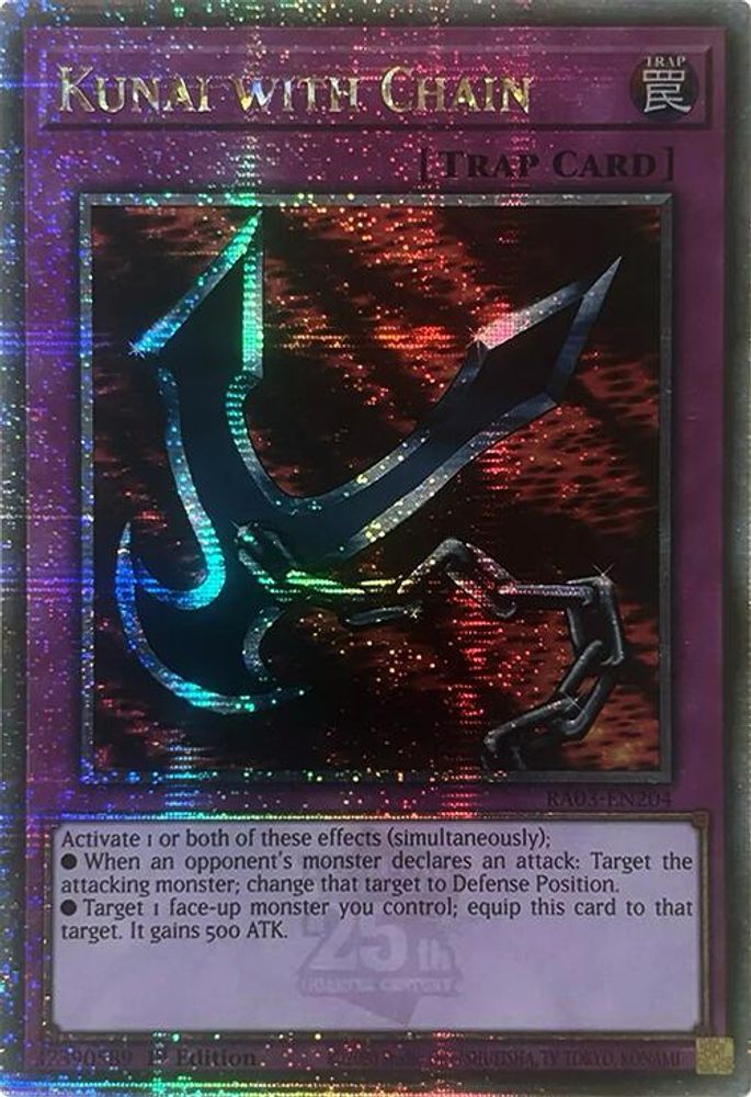 [QUARTER CENTURY RARE] Kunai with Chain (Quarter Century Secret Rare) - (RA03-EN204) - 1st Edition