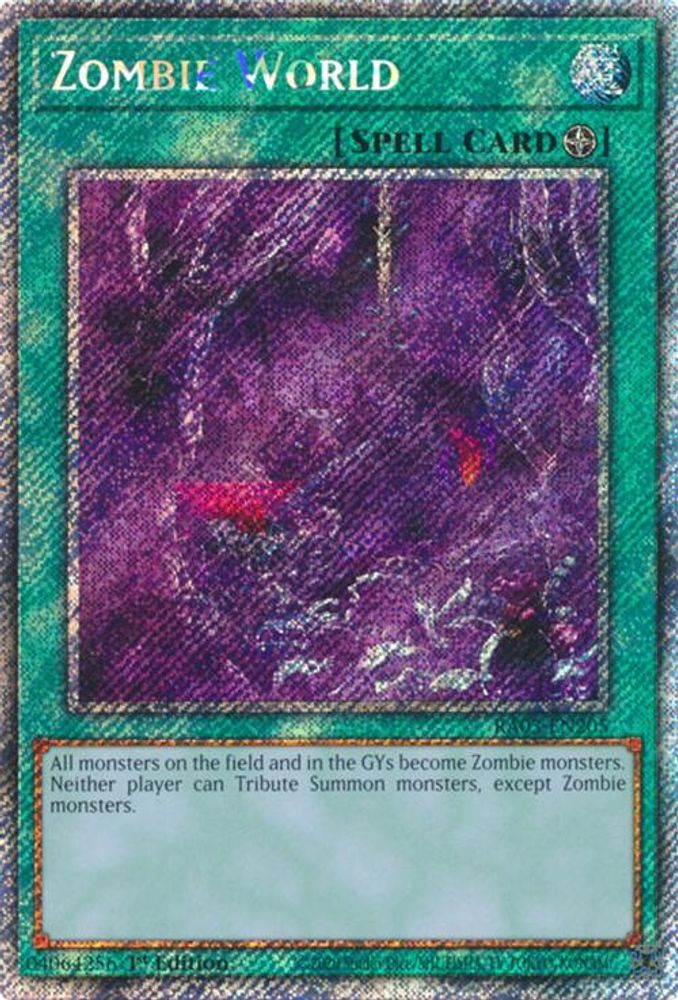 [PLATINUM RARE] Zombie World (Platinum Secret Rare) - (RA03-EN205) - 1st Edition