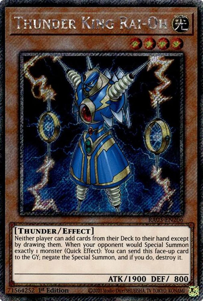 [PLATINUM RARE] Thunder King Rai-Oh (Platinum Secret Rare) - (RA03-EN206) - 1st Edition