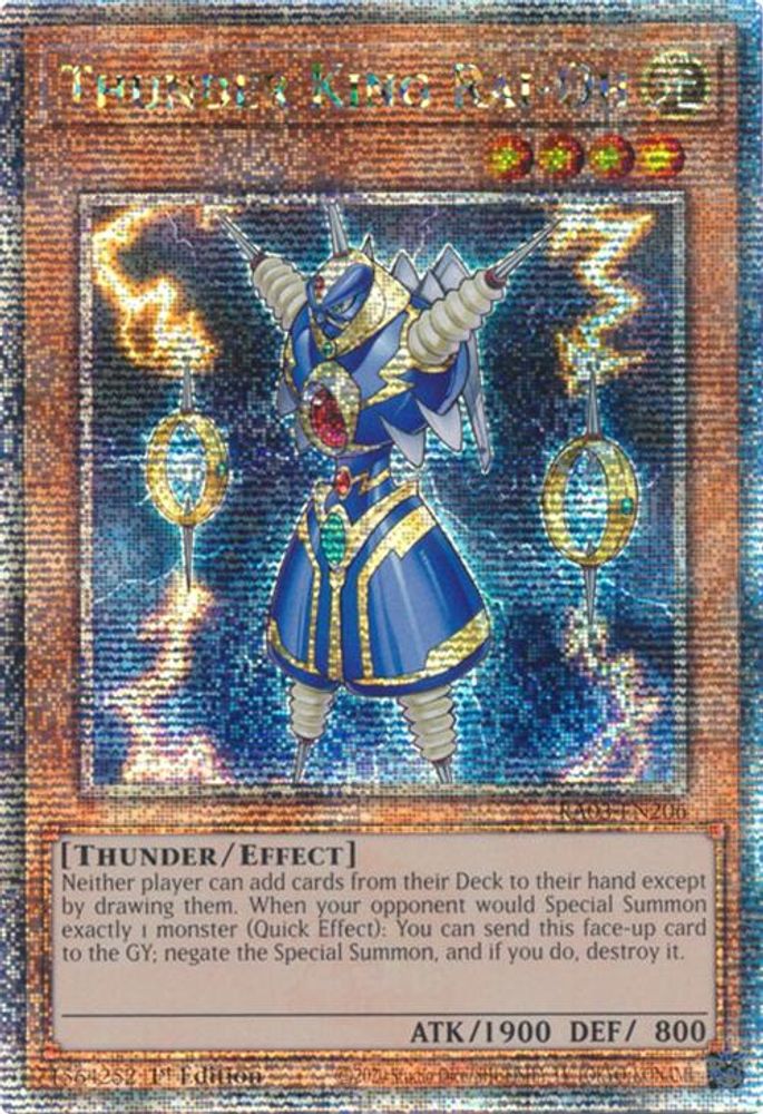[QUARTER CENTURY RARE] Thunder King Rai-Oh (Quarter Century Secret Rare) - (RA03-EN206) - 1st Edition