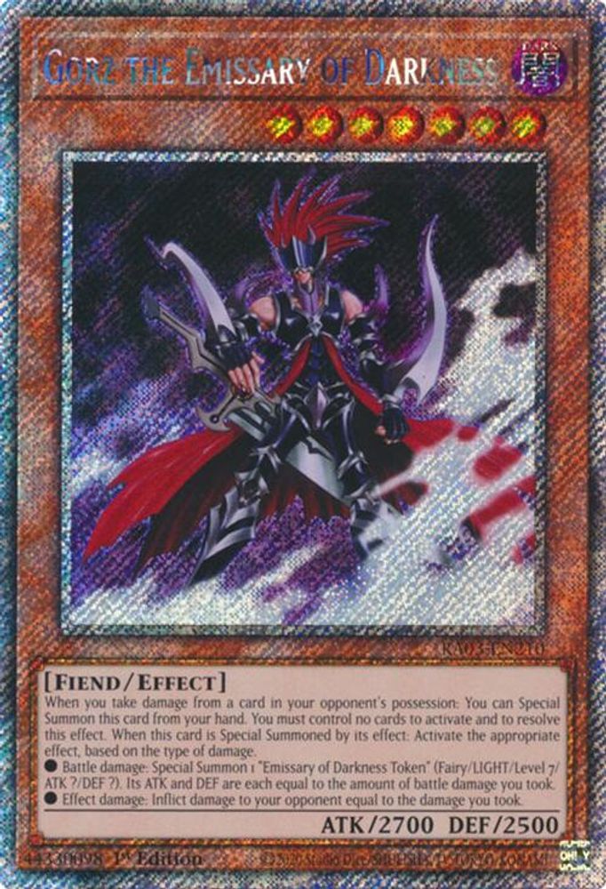 [PLATINUM RARE] Gorz the Emissary of Darkness (Platinum Secret Rare) - (RA03-EN210) - 1st Edition