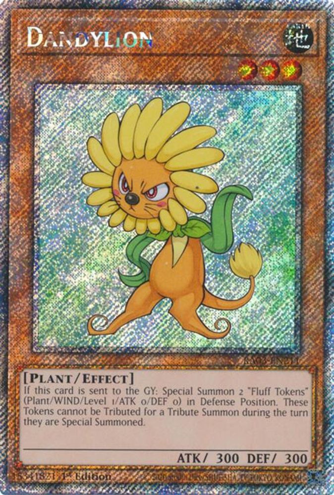 [PLATINUM RARE] Dandylion (Platinum Secret Rare) - (RA03-EN211) - 1st Edition