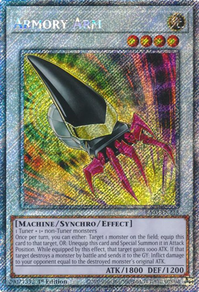 [PLATINUM RARE] Armory Arm (Platinum Secret Rare) - (RA03-EN213) - 1st Edition