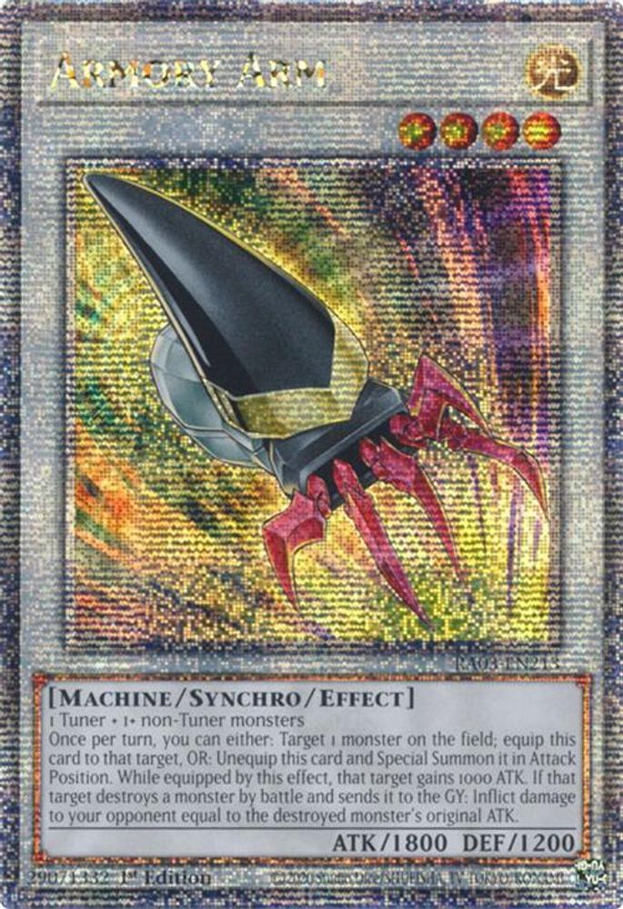 [QUARTER CENTURY RARE] Armory Arm (Quarter Century Secret Rare) - (RA03-EN213) - 1st Edition