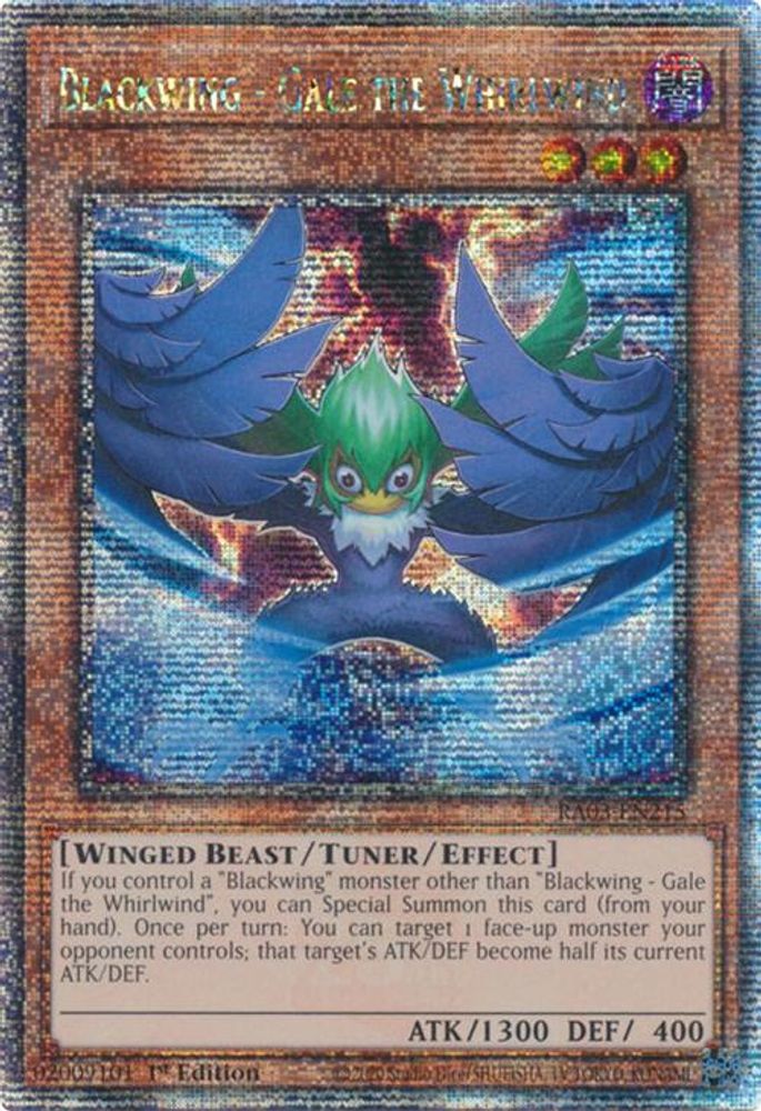 [QUARTER CENTURY RARE] Blackwing - Gale the Whirlwind (Quarter Century Secret Rare) - (RA03-EN215) - 1st Edition