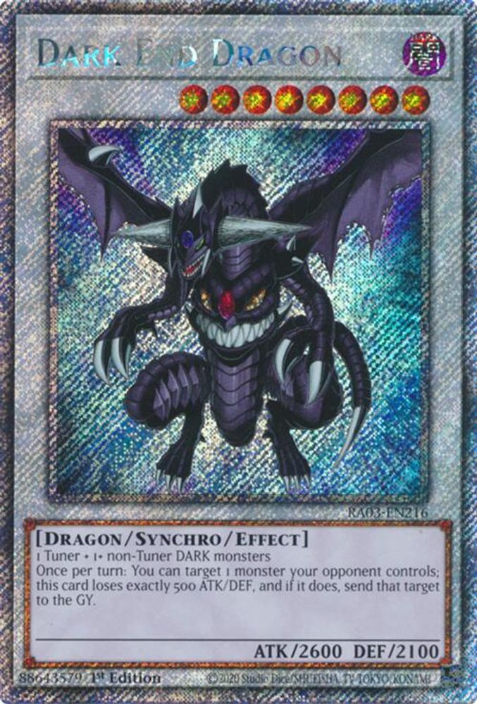 [PLATINUM RARE] Dark End Dragon (Platinum Secret Rare) - (RA03-EN216) - 1st Edition