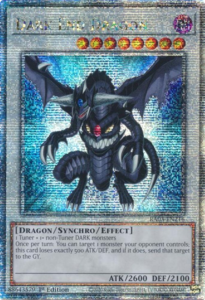 [QUARTER CENTURY RARE] Dark End Dragon (Quarter Century Secret Rare) - (RA03-EN216) - 1st Edition