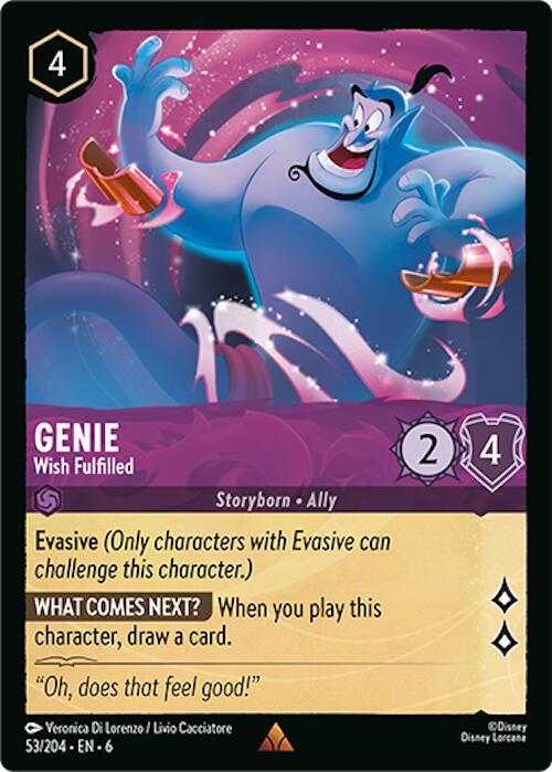 Genie - Wish Fulfilled - 53/204 - Rare Lorcana Azurite Sea