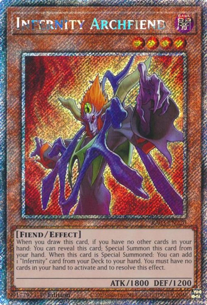 [PLATINUM RARE] Infernity Archfiend (Platinum Secret Rare) - (RA03-EN220) - 1st Edition