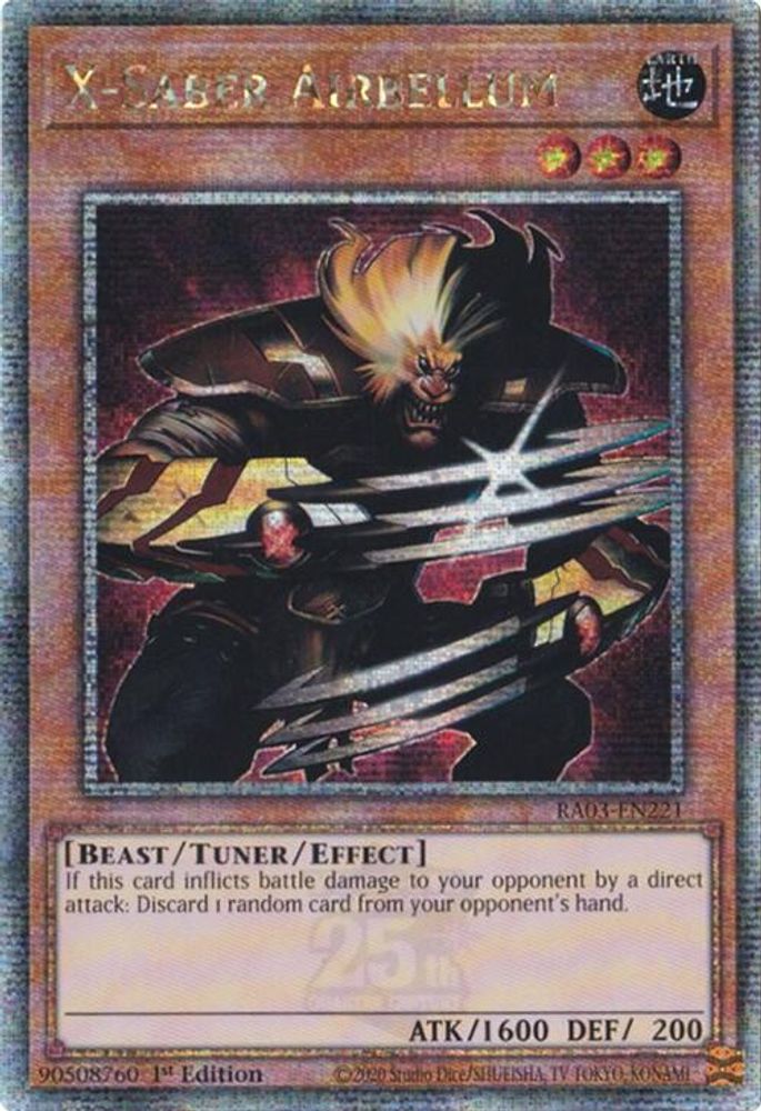 [QUARTER CENTURY RARE] X-Saber Airbellum (Quarter Century Secret Rare) - (RA03-EN221) - 1st Edition