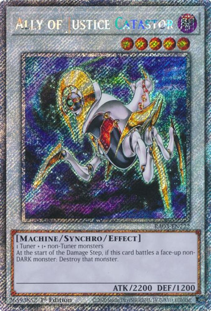 [PLATINUM RARE] Ally of Justice Catastor (Platinum Secret Rare) - (RA03-EN222) - 1st Edition