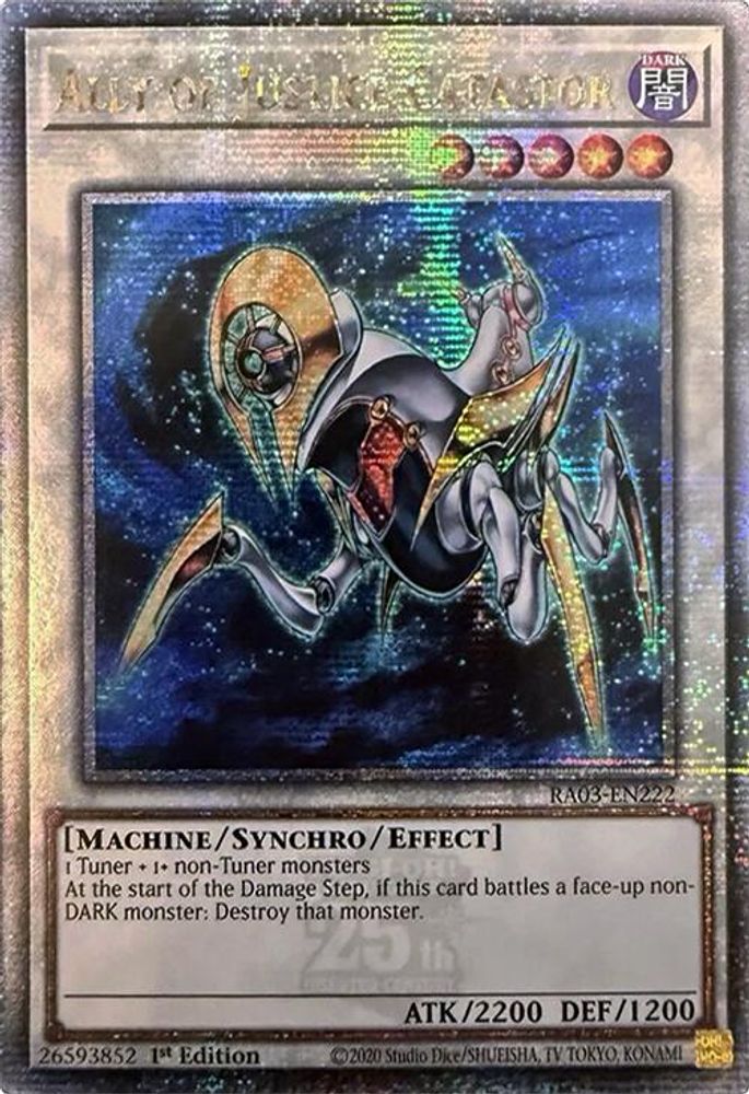 [QUARTER CENTURY RARE] Ally of Justice Catastor (Quarter Century Secret Rare) - (RA03-EN222) - 1st Edition