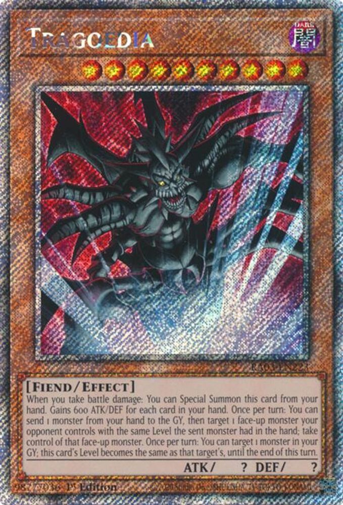 [PLATINUM RARE] Tragoedia (Platinum Secret Rare) - (RA03-EN223) - 1st Edition