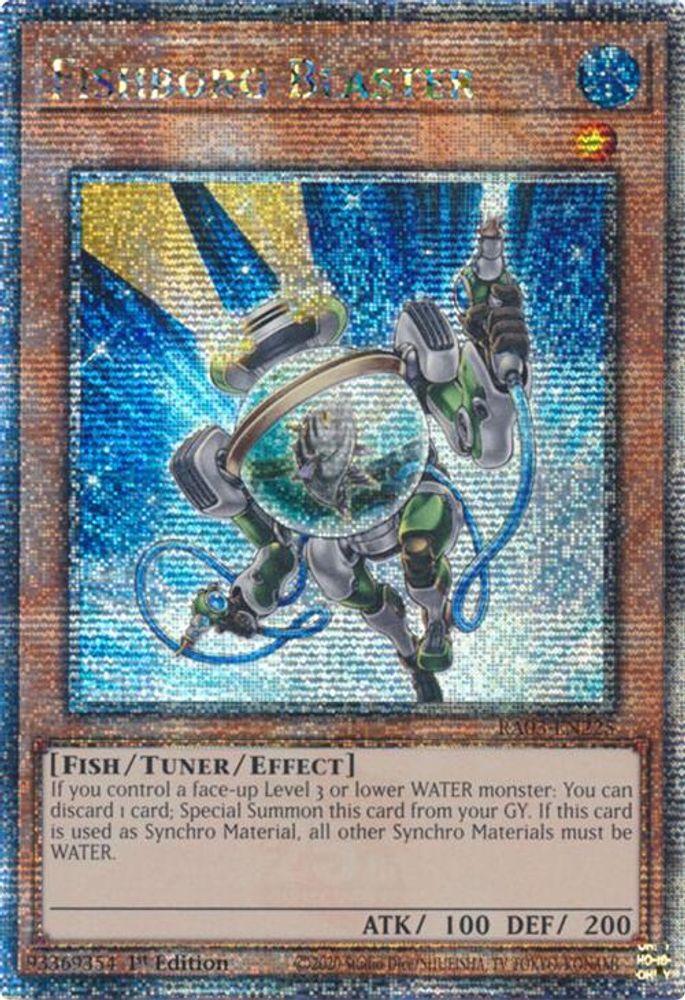 [QUARTER CENTURY RARE] Fishborg Blaster (Quarter Century Secret Rare) - (RA03-EN225) - 1st Edition