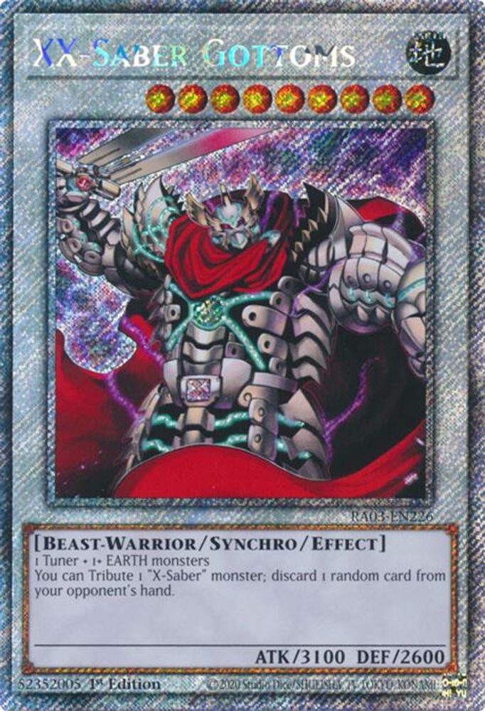 [PLATINUM RARE] XX-Saber Gottoms (Platinum Secret Rare) - (RA03-EN226) - 1st Edition