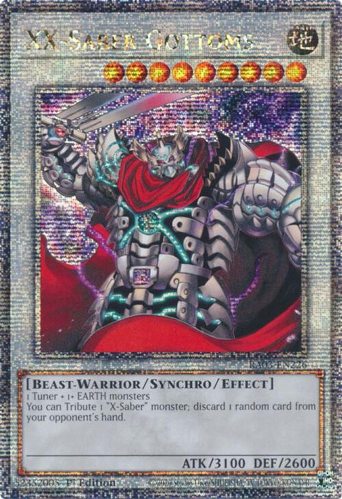 [QUARTER CENTURY RARE] XX-Saber Gottoms (Quarter Century Secret Rare) - (RA03-EN226) - 1st Edition
