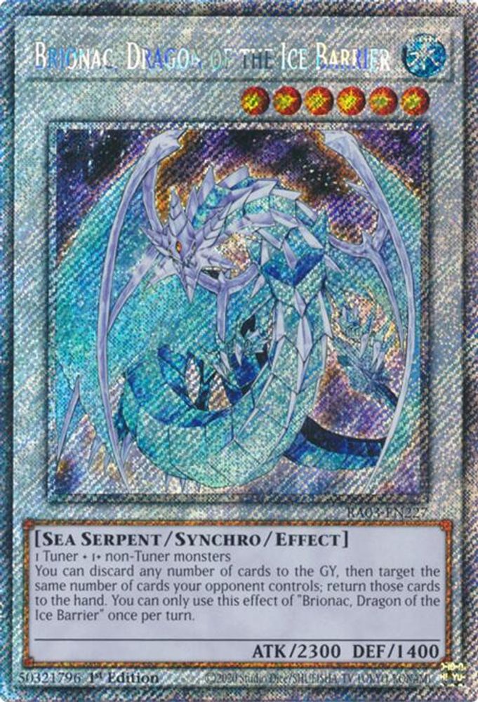 [PLATINUM RARE] Brionac, Dragon of the Ice Barrier (Platinum Secret Rare) - (RA03-EN227) - 1st Edition