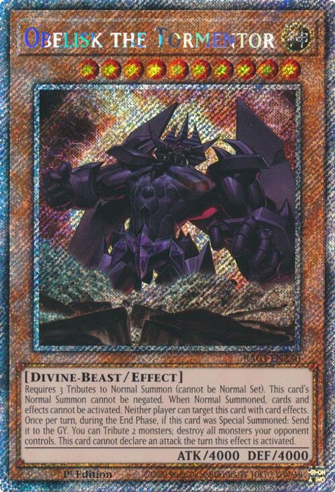 [PLATINUM RARE] Obelisk the Tormentor (Platinum Secret Rare) - (RA03-EN230) - 1st Edition