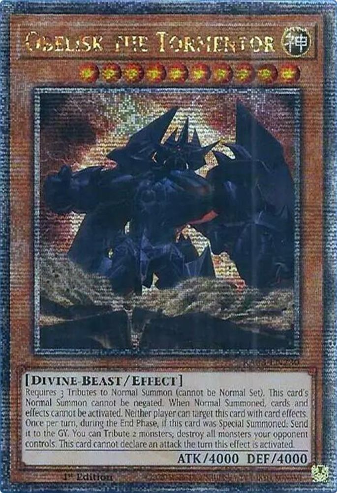 [QUARTER CENTURY RARE] Obelisk the Tormentor (Quarter Century Secret Rare) - (RA03-EN230) - 1st Edition