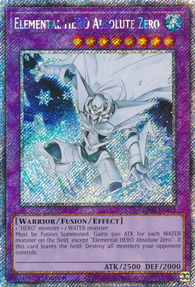 [PLATINUM RARE] Elemental HERO Absolute Zero (Platinum Secret Rare) - (RA03-EN231) - 1st Edition