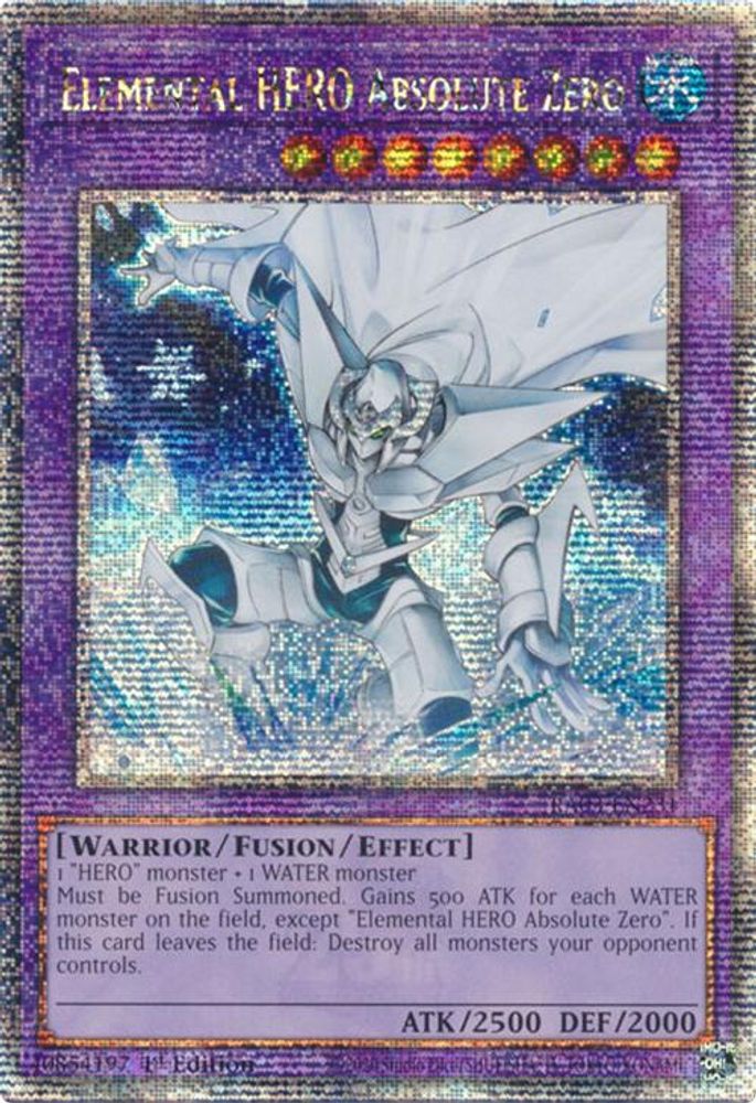 [QUARTER CENTURY RARE] Elemental HERO Absolute Zero (Quarter Century Secret Rare) - (RA03-EN231) - 1st Edition