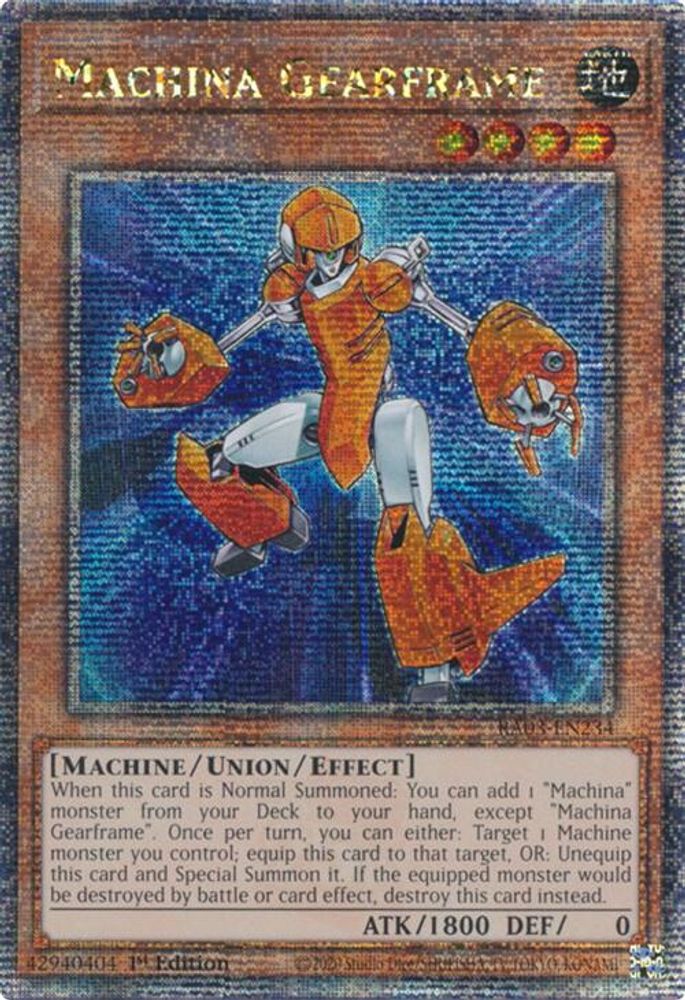 [QUARTER CENTURY RARE] Machina Gearframe (Quarter Century Secret Rare) - (RA03-EN234) - 1st Edition