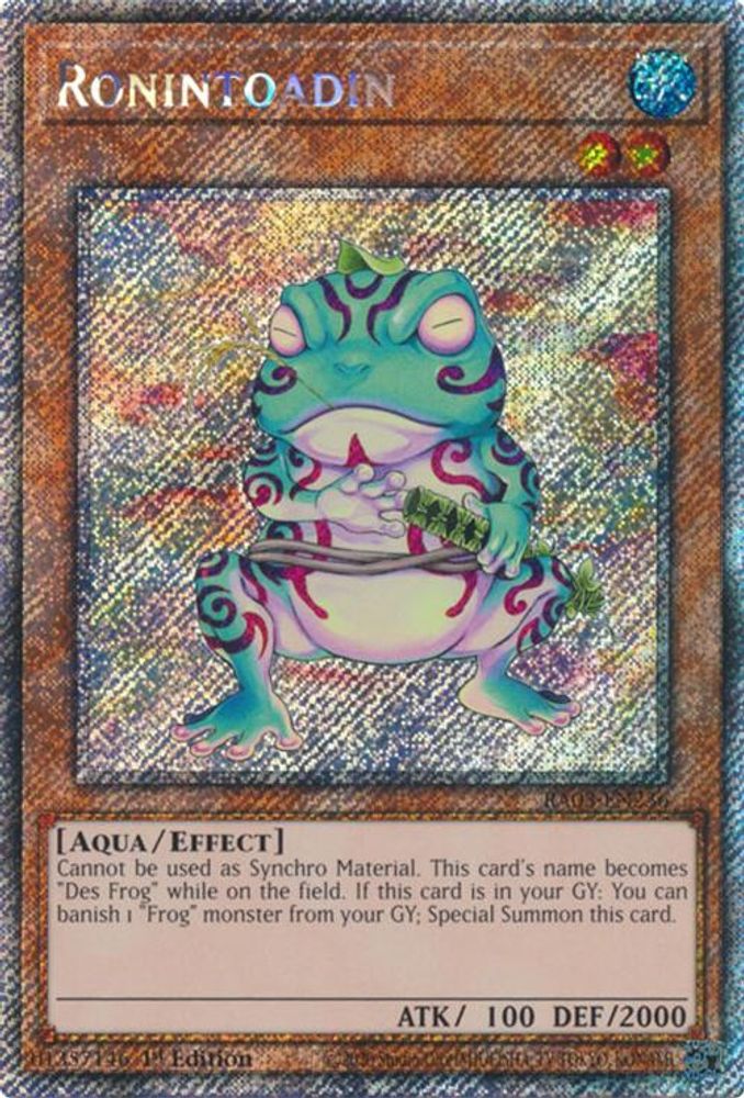 [PLATINUM RARE] Ronintoadin (Platinum Secret Rare) - (RA03-EN236) - 1st Edition