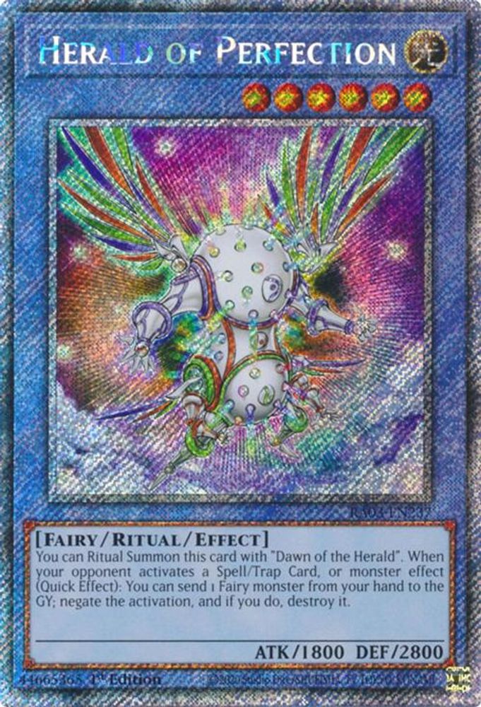 [PLATINUM RARE] Herald of Perfection (Platinum Secret Rare) - (RA03-EN237) - 1st Edition