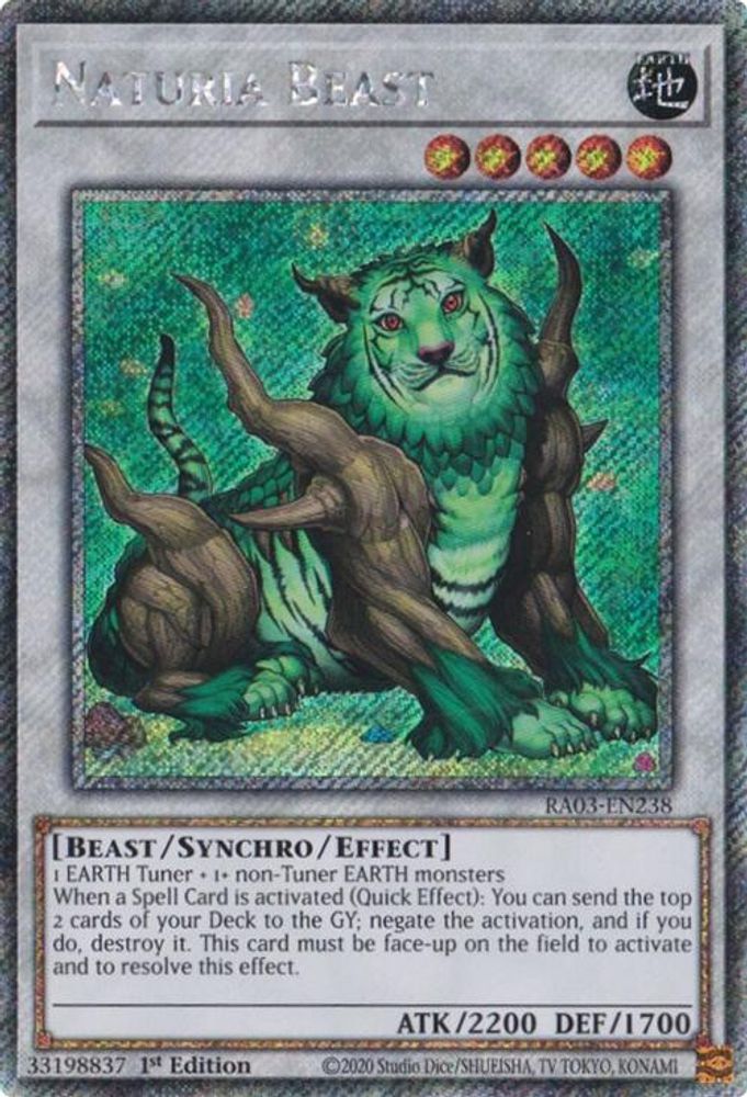 [PLATINUM RARE] Naturia Beast (Platinum Secret Rare) - (RA03-EN238) - 1st Edition