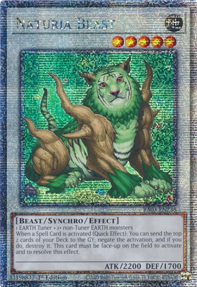[QUARTER CENTURY RARE] Naturia Beast (Quarter Century Secret Rare) - (RA03-EN238) - 1st Edition