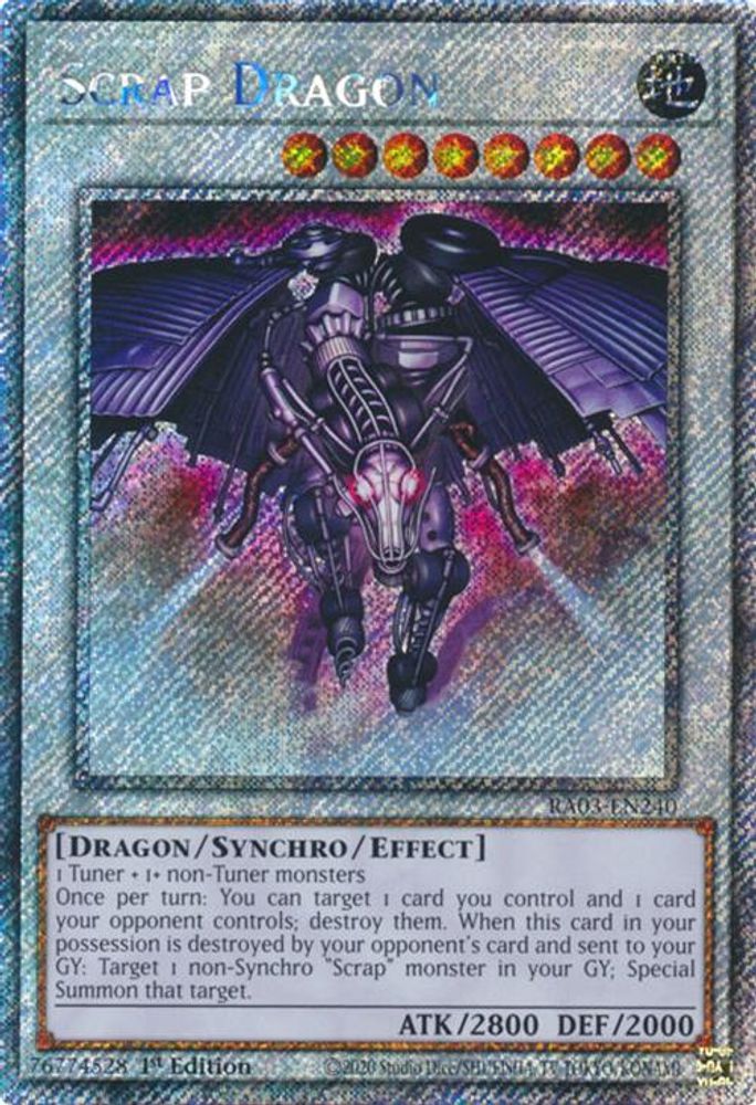 [PLATINUM RARE] Scrap Dragon (Platinum Secret Rare) - (RA03-EN240) - 1st Edition